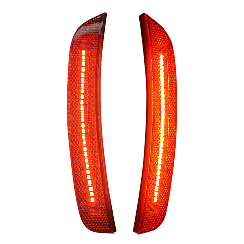 15-21 Dodge Charger 2PC LED Front Side Marker Lights Corner Lamps Red Lens