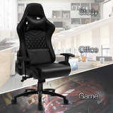 Gaming Chair with RGB LED Lights, Headrest and Lumbar Support, Height Adjustable High-Back Swivel Recliner Ergonomic Office Desk Chair