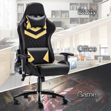 Gaming Chair with RGB LED Lights, Headrest and Lumbar Support, Height Adjustable High-Back Swivel Recliner Ergonomic Office Desk Chair