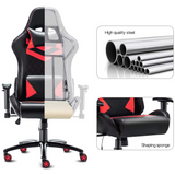 Gaming Chair with RGB LED Lights, Headrest and Lumbar Support, Height Adjustable High-Back Swivel Recliner Ergonomic Office Desk Chair