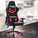 Gaming Chair with RGB LED Lights, Headrest and Lumbar Support, Height Adjustable High-Back Swivel Recliner Ergonomic Office Desk Chair