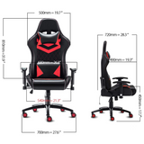 Gaming Chair with RGB LED Lights, Headrest and Lumbar Support, Height Adjustable High-Back Swivel Recliner Ergonomic Office Desk Chair
