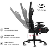 Gaming Chair with RGB LED Lights, Headrest and Lumbar Support, Height Adjustable High-Back Swivel Recliner Ergonomic Office Desk Chair