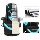 G-ROCKER Queen Throne Video Gaming Chair with RGB LED Lights, High Back Ergonomic Swivel Reclining Chair with Massage Lumbar Support, Backrest and Footrest, Headrest and Cupholders