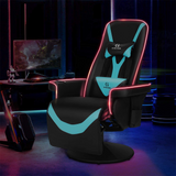 G-ROCKER Queen Throne Video Gaming Chair with RGB LED Lights, High Back Ergonomic Swivel Reclining Chair with Massage Lumbar Support, Backrest and Footrest, Headrest and Cupholders