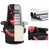 G-ROCKER Queen Throne Video Gaming Chair with RGB LED Lights, High Back Ergonomic Swivel Reclining Chair with Massage Lumbar Support, Backrest and Footrest, Headrest and Cupholders
