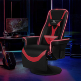 G-ROCKER Queen Throne Video Gaming Chair with RGB LED Lights, High Back Ergonomic Swivel Reclining Chair with Massage Lumbar Support, Backrest and Footrest, Headrest and Cupholders