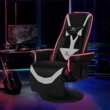 G-ROCKER Queen Throne Video Gaming Chair with RGB LED Lights, High Back Ergonomic Swivel Reclining Chair with Massage Lumbar Support, Backrest and Footrest, Headrest and Cupholders