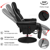 G-ROCKER Queen Throne Video Gaming Chair with RGB LED Lights, High Back Ergonomic Swivel Reclining Chair with Massage Lumbar Support, Backrest and Footrest, Headrest and Cupholders