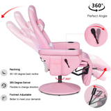 G-ROCKER Queen Throne Video Gaming Chair with RGB LED Lights, High Back Ergonomic Swivel Reclining Chair with Massage Lumbar Support, Backrest and Footrest, Headrest and Cupholders