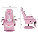 G-ROCKER Queen Throne Video Gaming Chair with RGB LED Lights, High Back Ergonomic Swivel Reclining Chair with Massage Lumbar Support, Backrest and Footrest, Headrest and Cupholders