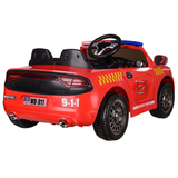 Police Pursuit 12V Electric Ride On Car for Kids with 2.4G Remote Control, Siren Flashing Light, Intercom, Bumper Guard, Openable Doors