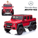 Licensed Mercedes Benz AMG G63 6x6 Kids Ride On Car with 2.4G Remote Control, 12V 4 Motors, Stroller Function, Openable Doors, Spring Suspension, USB MP3 Player & Bluetooth Function