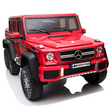 Licensed Mercedes Benz AMG G63 6x6 Kids Ride On Car with 2.4G Remote Control, 12V 4 Motors, Stroller Function, Openable Doors, Spring Suspension, USB MP3 Player & Bluetooth Function