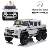 Licensed Mercedes Benz AMG G63 6x6 Kids Ride On Car with 2.4G Remote Control, 12V 4 Motors, Stroller Function, Openable Doors, Spring Suspension, USB MP3 Player & Bluetooth Function