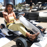 Segway GoKart Kit for Ninebot S/miniPRO Transporter (  Self Balancing Scooter Excluded ), Big Racing Ride on Car Toy  for Kids and Adults, with a LED Armband, White