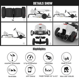 Segway GoKart Kit for Ninebot S/miniPRO Transporter (  Self Balancing Scooter Excluded ), Big Racing Ride on Car Toy  for Kids and Adults, with a LED Armband, White
