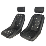 Mid-Sized Classic Bucket Seat w/ Sliders in Black - Polyurethane Faux Leather