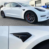 17-23 Tesla Model 3 Side Fender Camera Vent Cover Decor Trim - Gloss Black