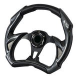 Universal 320MM Battle Black Carbon Look PVC Leather Racing Steering Wheel 6 Hole