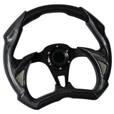 Universal 320MM Battle Black Carbon Look PVC Leather Racing Steering Wheel 6 Hole