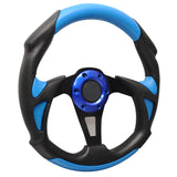Universal JDM 6-Holed Bolt 320mm Black / Blue PVC Leather Racing Steering Wheel