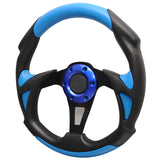 Universal JDM 6-Holed Bolt 320mm Black / Blue PVC Leather Racing Steering Wheel