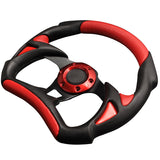 Universal JDM 6-Holed Bolt 320mm Black / Red PVC Leather Racing Steering Wheel