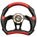 Universal JDM 6-Holed Bolt 320mm Black / Red PVC Leather Racing Steering Wheel