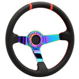 Universal 350MM Black CF Look Neo Spoke Sport Racing Steering Wheel