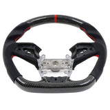 16-21 Honda Civic Carbon Fiber Steering Wheel Alcantara Red Stitch w/ Ring