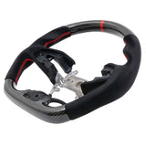 16-21 Honda Civic Carbon Fiber Steering Wheel Alcantara Red Stitch w/ Ring