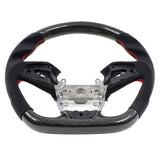 16-21 Honda Civic Gen 10th Carbon Fiber Steering Wheel Alcantara Red Stitch