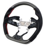 16-21 Honda Civic Gen 10th Carbon Fiber Steering Wheel Alcantara Red Stitch