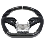 16-21 Honda Civic Carbon Fiber Steering Wheel Alcantara White Stitch & Ring