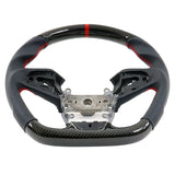 16-21 Honda Civic Steering Wheel Carbon Fiber Leather Red Stitch w/ Ring