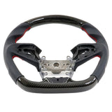 16-21 Honda Civic Steering Wheel Carbon Fiber Perforated Leather Red Stitch