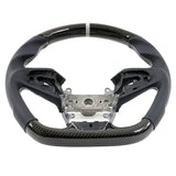 16-21 Honda Civic Steering Wheel Carbon Fiber Leather White Stitch w/ Ring