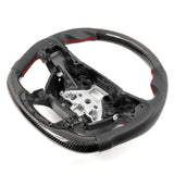 15-20 F150 17-22 F250 F350 Carbon Fiber Steering Wheel Leather W/ Red Stitch