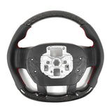 15-20 F150 17-22 F250 F350 Carbon Fiber Steering Wheel Leather W/ Red Stitch