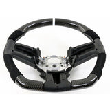 10-14 Ford Mustang Steering Wheel Carbon Fiber Alcantara White Stitch & Ring