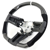 10-14 Ford Mustang Steering Wheel Carbon Fiber Alcantara White Stitch & Ring