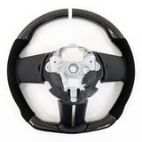 10-14 Ford Mustang Steering Wheel Carbon Fiber Alcantara White Stitch & Ring