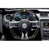 10-14 Ford Mustang Steering Wheel Carbon Fiber Alcantara Yellow Ring