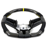 10-14 Ford Mustang Steering Wheel Carbon Fiber Alcantara Yellow Ring