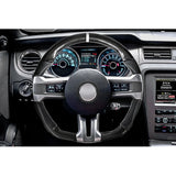 10-14 Ford Mustang Steering Wheel Carbon Fiber Leather White Stitch & Ring