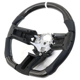 10-14 Ford Mustang Steering Wheel Carbon Fiber Leather White Stitch & Ring