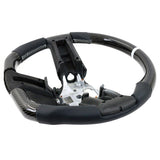 10-14 Ford Mustang Steering Wheel Carbon Fiber Leather White Stitch & Ring