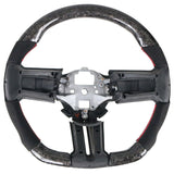 10-14 Ford Mustang CF & Alcantara Steering Wheel W/ Red Stitch & Indicator