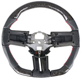 10-14 Ford Mustang CF & Leather Steering Wheel W/ Red Stitch & Indicator